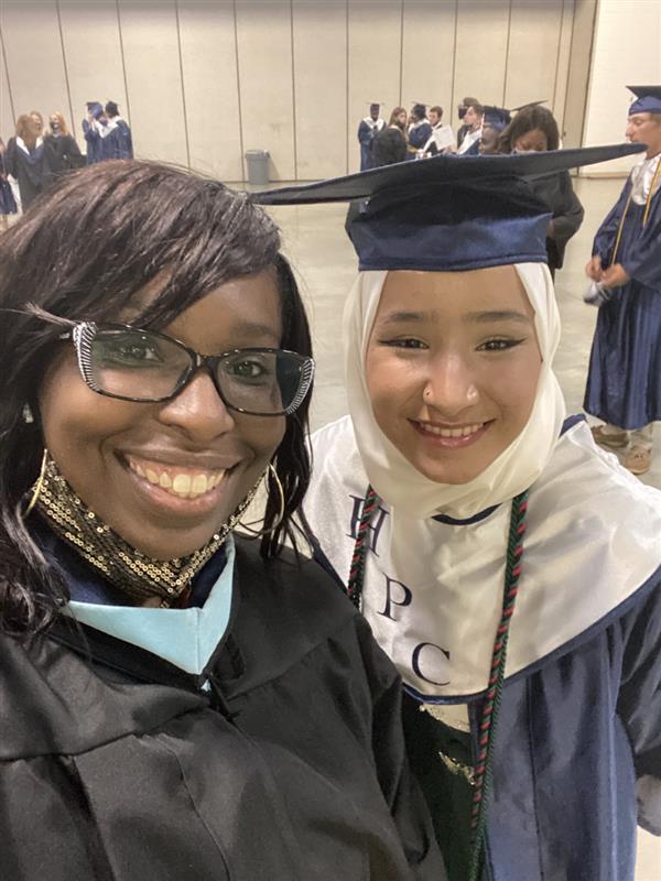 Mrs. Nwabueze and a student